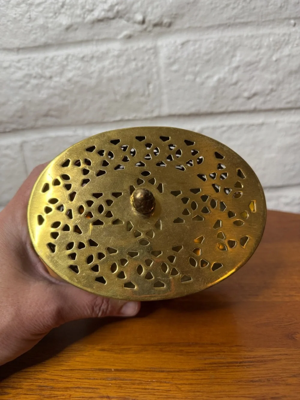 Vintage Brass Oval Trinket Or Cricket Box